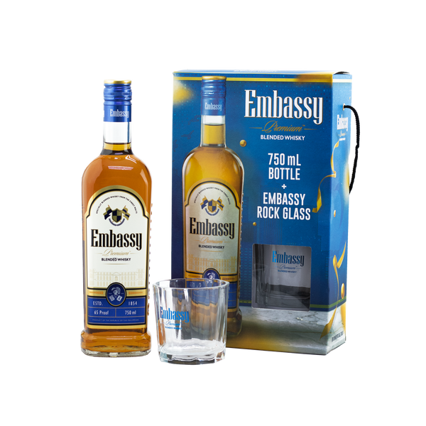 Embassy Whisky 750ML w/ FREE Embassy Rockglass